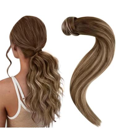 Easyouth Wrap Around Ponytail Hair Extensions Brown Balayage Ponytail Human Hair Ombre Brown to Blonde Ponytail Extensions Real Hair 12 Inch 70g 30 cm/12" 4-Pony #4/27/4 - Buy Online on GoSupps.com