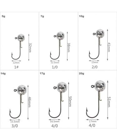 30-Piece Jig Hooks Set for Predatory Fishing Round Jighead & Rubber Fish | Sizes 5G 7G 10G 17G 20G - International Shipping - Buy Online on GoSupps.com