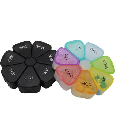 7 Day Weekly Pill Organizer - ShysTech Large Pill Case for Vitamins Supplements & Medication (Multi-Color) - Global Shipping Available - Buy Online on GoSupps.com