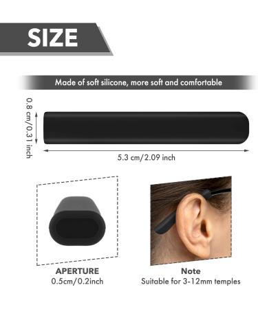 Tyqour 4 Pairs Silicone Glasses Brackets & Ear Pads - Anti-Slip Soft Elastic Holder for Sunglasses & Reading Glasses - Buy Online on GoSupps.com