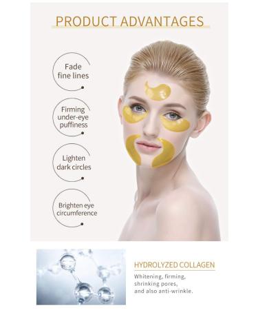 Revitalizing Collagen Under Eye Patches - 30 Pairs with 24k Gold for Dark Circles Puffiness & Wrinkles | Best Eye Mask Gel Treatment - Buy Online on GoSupps.com