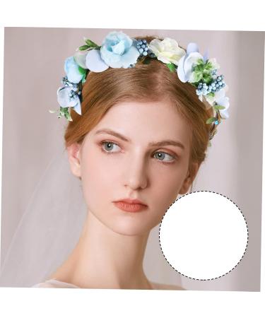 MAGICLULU Bridal Wreath Tiara Blue Tiara Hair Accessory for Girls Wedding Hair Garland Simple Garland for Women Wedding Hair Wreath Party Decor Baby Flower Child Bohemia Makeup Silk Cloth - Buy Online on GoSupps.com