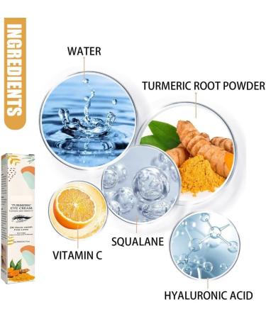 Turmeric Eye Cream for Dark Circles Anti-Aging Moisturizer Eye Treatment Cream to Reduce Puffiness and Fine Lines - Buy Online on GoSupps.com