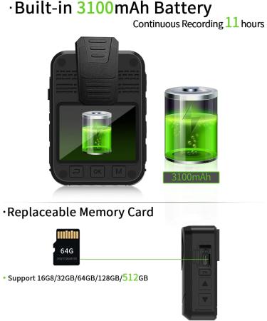 JieSuDa Q5 4K Body Camera with 64G Memory and Clear Night Vision - Buy Online on GoSupps.com