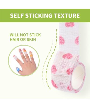 Self Adhesive Bandage Wrap - 6 Rolls Cartoon Patterns | Breathable Stretchable Non-Woven for Finger Toe Wrist | 1 x 2.19 Yard - Buy Online on GoSupps.com