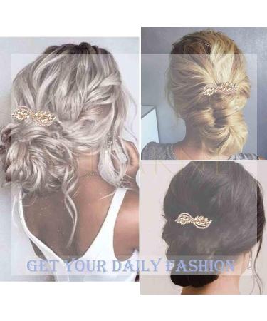 Yheakne Gold Rhinestone Wedding Hair Clip Barrette - Bridal Hair Accessories for Women and Girls - Buy Online on GoSupps.com