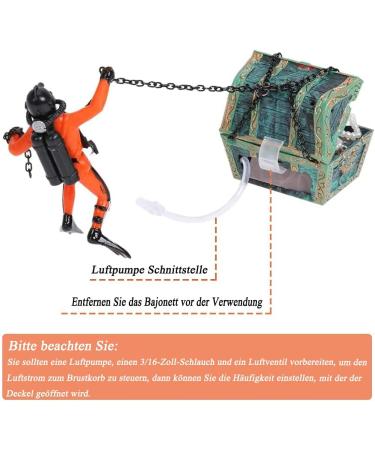Buy Mesee Fish Tank Ornament - Diver Treasure Hunter & Treasure Chest Decoration for Aquarium - Vibrant Orange Action Decor - Buy Online on GoSupps.com