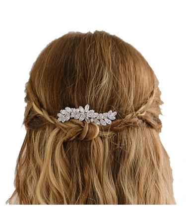 Chargances Crystal Hair Barrette | Sparkly Zircon Rhinestone Hair Clip | French Design Bridal Hair Accessory - Buy Online on GoSupps.com