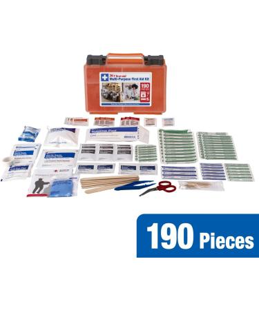 190 Piece First Aid Kit - Plastic Case | Essential Emergency Medical Supplies - Buy Online on GoSupps.com