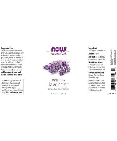 Buy NOW Foods Lavender Oil 4oz with Dropper | Pure Essential Oil for Relaxation & Aromatherapy - Buy Online on GoSupps.com
