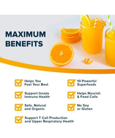 Organifi Immunity - Organic Superfood Immunity Support - 15 Single Serve Packets - Immunity Powder for T Cell Production and Upper Respiratory Health - Mushroom Beta Glucans Vitamin C D and Zinc - Buy Online on GoSupps.com
