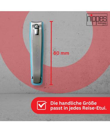 Nipple Solingen Nail Clippers - 8cm with Nail Trap | Ideal for Thick Nails | Blue Footnail Knipser | Premium Nail Care - Buy Online on GoSupps.com