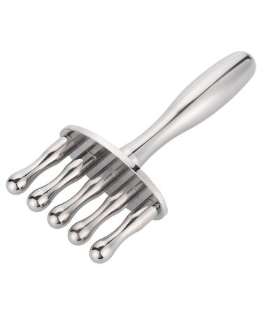 Hohxfyp acupuncture pen stainless steel 5 forks Magnetotherapy pen manual acupressure Tool for deep fabric acid load stick massage stick for face and body (6.3inch-silver 2) 6.3inch silver 2