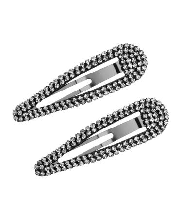 PCS Hair Clips Glitter Rhinestone Snap Hair Clips Decorations Hair Accessories for Ladies Women Girls (Black)