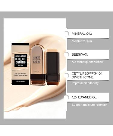 Nuvilo Ivory Concealer Foundation Stick with Mineral Oil and Beeswax creamy blendable coverage for smooth longlasting makeup 1 piece - Buy Online on GoSupps.com