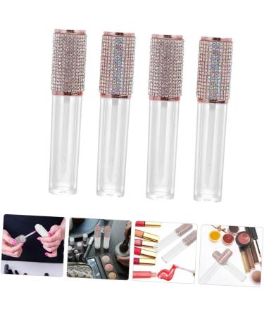 FRCOLOR 4Pcs Transparent Lip Gloss Tubes With Rhinestone Patch Reusable Lip Oil Containers For Travel Daily Use Lightweight Convenient For Lip Gloss - Buy Online on GoSupps.com