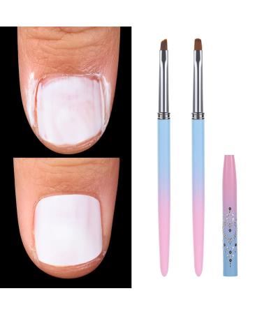 gootrades Nail Art Clean Up Brushes Nail Brushes for Cleaning Polish Mistakes on the Cuticles  Acetone Resistant Nail Brush  Fingernail Cleaning Brushes for Nail Art and Designs (2 Pcs Round&Angled)