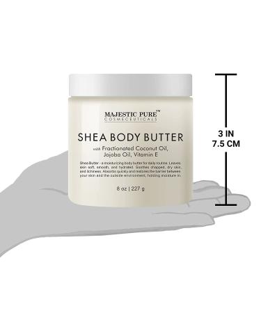 MAJESTIC PURE Shea Body Butter - Intense Hydrating with Coconut Oil, Jojoba & Vitamin E - 8 oz - For Dry & Oily Skin - Men & Women - Buy Online on GoSupps.com