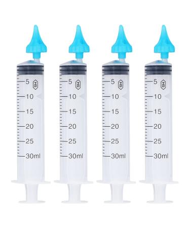 TEUOPIOE 4pcs 30ml Children Adult Ear Wax Cleaner Remover Syringe Ear Wax Flusher Tool for Ear Cleaning Irrigation