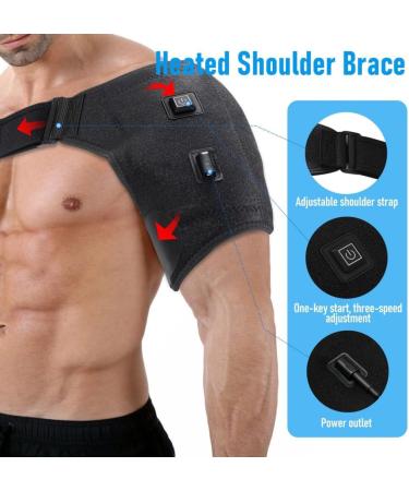 USB Electrically Heated Shoulder Straps Heated Vibrations Shoulder Wrap Brace for Injury Dislocation Rehabilitation Default - Buy Online on GoSupps.com