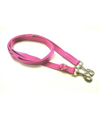 25mm Police Style Dog Training Leads Obedience Control Recall Leash Multi-Functional Double Ended (8ft (2.4m) Cerise) 8ft (2.4m) Long Cerise