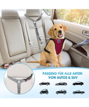 Slowton Dog Car Belt - 2PC Adjustable Reflective Headrest Straps for Safe Travel | Premium Dog Seatbelt - Buy Online on GoSupps.com