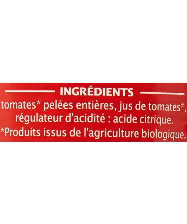 Jardin BiO tic - Whole Peeled Tomatoes with Juice without Added Salt - Organic - Salted - AB Certified - Box of 240 g - Buy Online on GoSupps.com