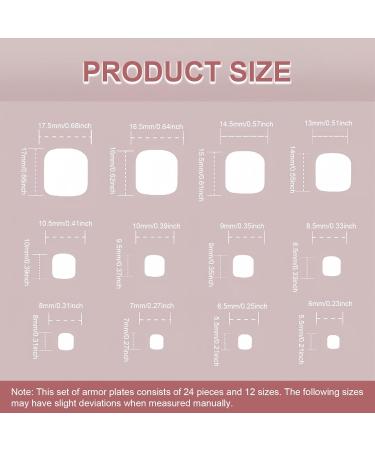 24 Pieces French False Toenails Tips Full Cover Short Fake Toe Nails Glossy Rhinestones Press on Toenails with Nail Glue Nude Glitter Stick on Toenails for Women Toenail Decorations - Buy Online on GoSupps.com