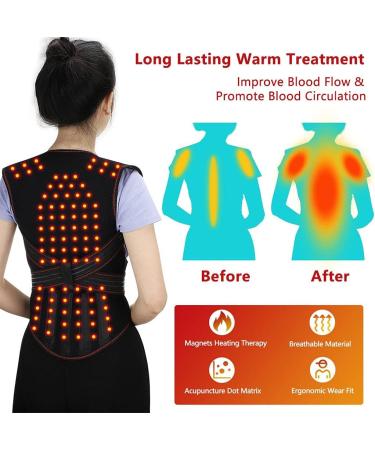 Tourmaline Self-Heating Full Back Support Belt 108Pcs Magnets Waist Brace Back Posture Vest Spine Shoulder Posture Correction Belt (Size : Large) (X) (Medium) - Buy Online on GoSupps.com
