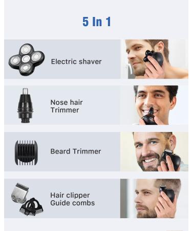 ATEEN Wet/Dry Electric Head Shaver for Men - Rechargeable Bald Shaver with LED Display - Grooming Kit for Men - Anti-Pinch Technology - Silver - Buy Online on GoSupps.com