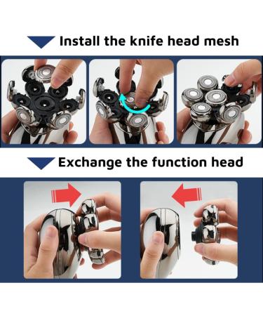 5 in 1 Electric Head Shaver for Bald Men - USB Rechargeable Professional Hair Trimmer & Beard Cutter - SET 02 - Buy Online on GoSupps.com