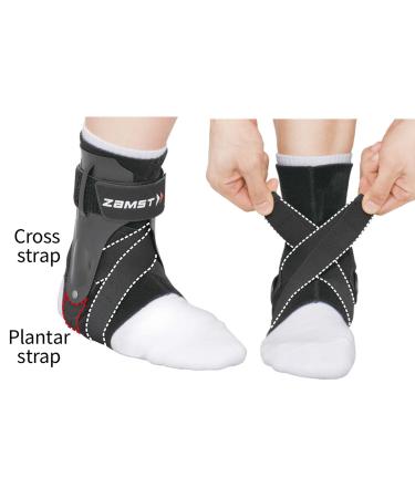 Zamst A2-DX Ankle Brace with Guards for High Ankle Sprains - Basketball, Volleyball, Football - Black, Left Medium - Buy Online on GoSupps.com