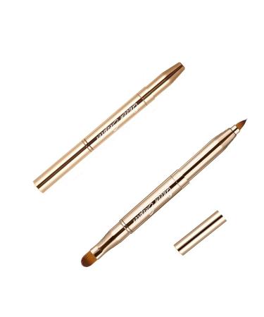 Revolving eyebrow brush eyelash brush lip brush double -sided soft with cap concealer eyeliner for trips cosmetic brushes gold -colored double -sided retractable brushes gold