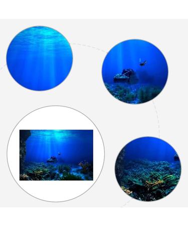 EVAYangSG Underwater World Aquarium Background Decoration Poster Aquarium Background Sticker Aquarium Aquarium Aquarium Poster Decoration Picture Supplies 61 * 30cm (blue) - Buy Online on GoSupps.com