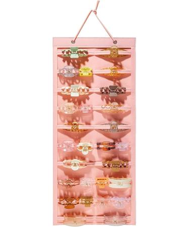 Hair Clips Storage - Felt Hair Accessories Organiser | 170g Hanging Hair Storage Organiser | Wear-Resistant Display Holder Claw Clips Holder | Hanging Hair Claw Clips Holder for Women Ladies Girls Pink - Buy Online on GoSupps.com