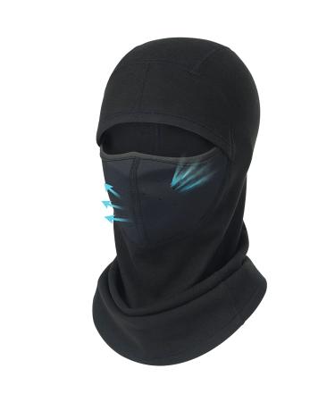 Kids Balaclava Ski Mask (with Breathable Holes) Windproof Winter Fleece Neck Face Warmer Boys Girls Black