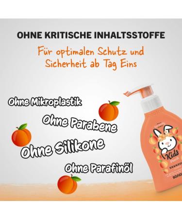  Sanosan sanosan Peach Shampoo for Children and Babies 3 x 200 ml - Organic Olive Extract and Milk Protein Shampoo - Hair Care Shampoo for Children and Babies - Buy Online on GoSupps.com