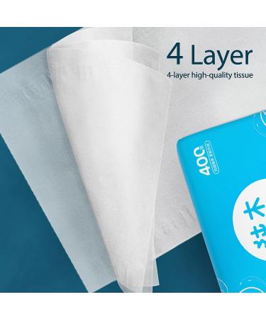4-Ply White Disposable Facial Tissue Napkins - 1600 Sheets (4 Packs x 400 Sheets) - Car Tissue Refills - Buy Online on GoSupps.com