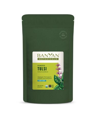 Banyan Botanicals Tulsi Powder Organic Tulsi Holy Basil (Ocimum Sactum) Ayurvedic Adaptogen for Healthy Lung Function and Peaceful Well-Being and *  lb. Non-GMO Sustainably Sourced Vegan