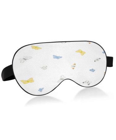 WELLDAY Sleep Mask Cute Colorful Butterfly Night Eye Shade Cover Soft Comfort Blindfold Blockout Light Adjustable Strap for Men Women