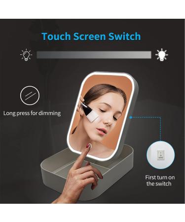 BEWEBEME Lighted Makeup Storage with Touch Screen Mirror and Storage Box - Buy Online on GoSupps.com