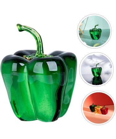 Alipis Office Decor Decorations for Home Crystal Figurines Living Room Chili Vegetable Household Fake Fruit Green 6.3x4.5cm - Buy Online on GoSupps.com