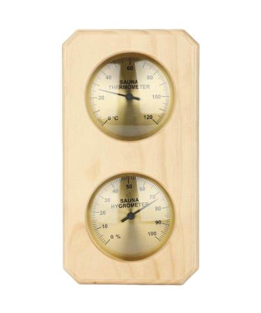 HiyyFloy Wooden Sauna Thermometer Hygrometer Sauna Room Accessories Horizontal Digital Sauna Room Thermometer Hygrometer