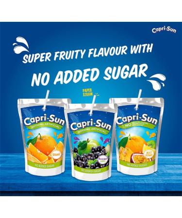 Capri Sun Fruit Juice Drink Bundle 24x200ml No Added Sugar Orange Blackcurrant & Apple Multi Vitamin Juice Fuit Juice Drink With Sweetener And Vitamins Boxed Treatz - Buy Online on GoSupps.com