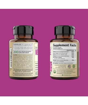 Vegan Menopause Relief Supplement for Women - Hormone Balance, Night Sweats, Hot Flashes, Mood Support - Wild Yam, Black Cohosh, Red Clover - 60 Capsules - Buy Online on GoSupps.com
