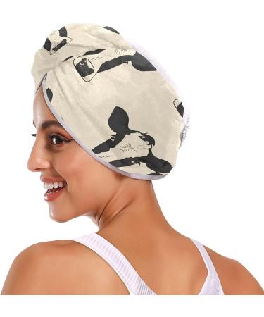 Super Absorbent Cow Heads Hair Towel 2 Pack - Quick Dry Hair Turbans with Button Twisty Wrap for Women & Girls - Perfect for International Shipping - Buy Online on GoSupps.com