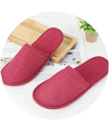Buy Tianmao Disposable Hotel Slippers - 10 Pairs of Closed Toe Guest Slippers for Spa Party & Travel | Universal Size 29x11cm in Purple & Red - Buy Online on GoSupps.com