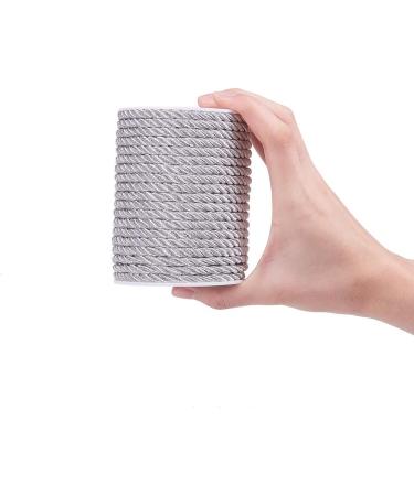 PandaHall 5mm Silver Silk Rope Twisted Cord Trim - 18 Yards | Christmas Valentine Party Decor Sewing Crafts - Buy Online on GoSupps.com