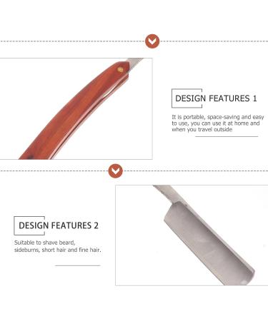 Lurrose Carbon Steel Straight Razor Kit | Professional Men's Straight Edge Barber Razor with Vintage Wood Handle for Precision Shaving - Buy Online on GoSupps.com