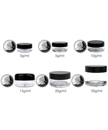 Beauticom 3G/3ML Round Clear Jars with Screw Cap Lids - 25 Pack Clear Containers for Beads, Gems, Glitter, and Charms - BPA Free - Buy Online on GoSupps.com